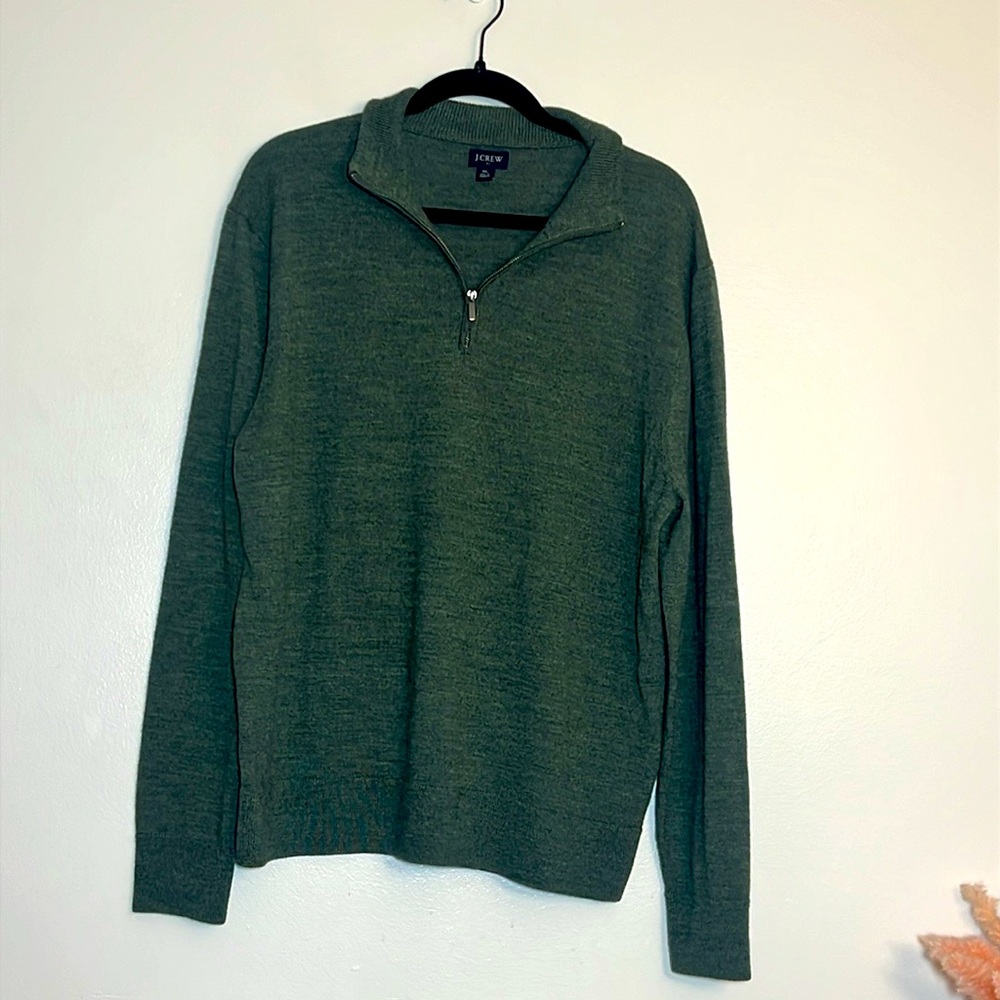 J. Crew Men’s Half Zip Merino Wool Blend Pullover Sweater XL
